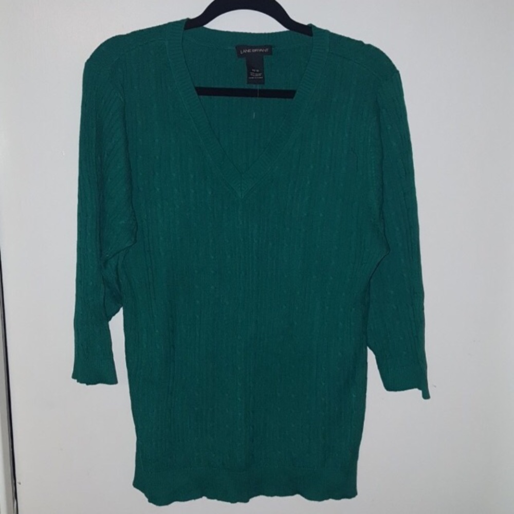 Lane Bryant sz 16 green sweater